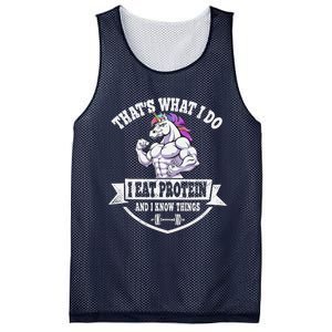 I Eat Protein Funny Unicorn Workout Training Mesh Reversible Basketball Jersey Tank