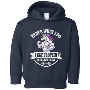 I Eat Protein Funny Unicorn Workout Training Toddler Hoodie