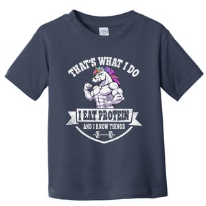 I Eat Protein Funny Unicorn Workout Training Toddler T-Shirt