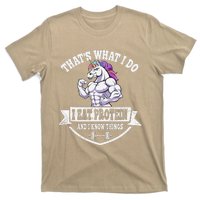 I Eat Protein Funny Unicorn Workout Training T-Shirt