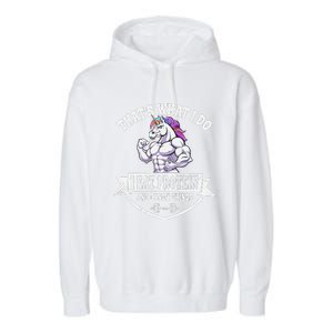 I Eat Protein Funny Unicorn Workout Training Garment-Dyed Fleece Hoodie