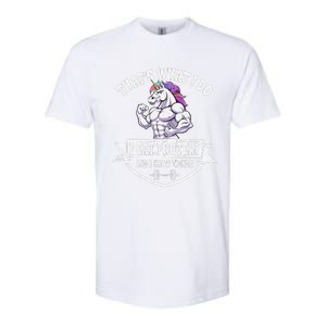 I Eat Protein Funny Unicorn Workout Training Softstyle CVC T-Shirt