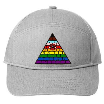 Illuminati Eye Providence Rainbow 7-Panel Snapback Hat