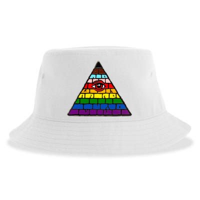 Illuminati Eye Providence Rainbow Sustainable Bucket Hat