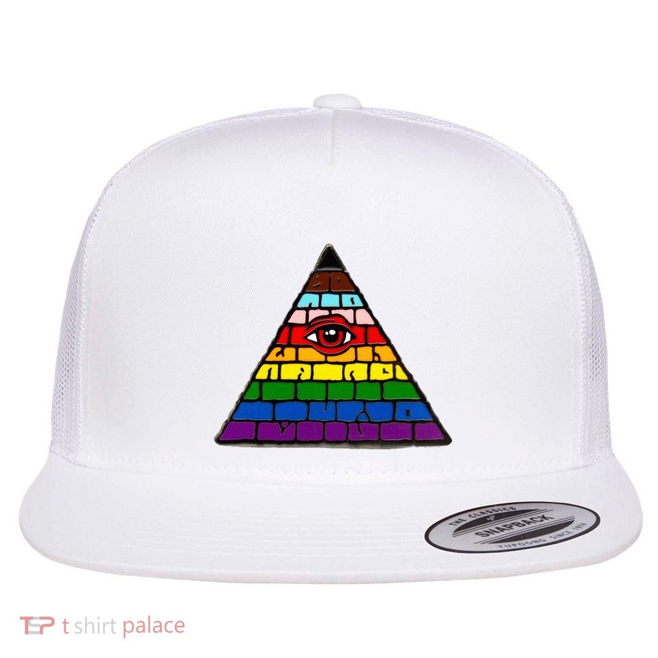 Illuminati Eye Providence Rainbow Flatbill Hat