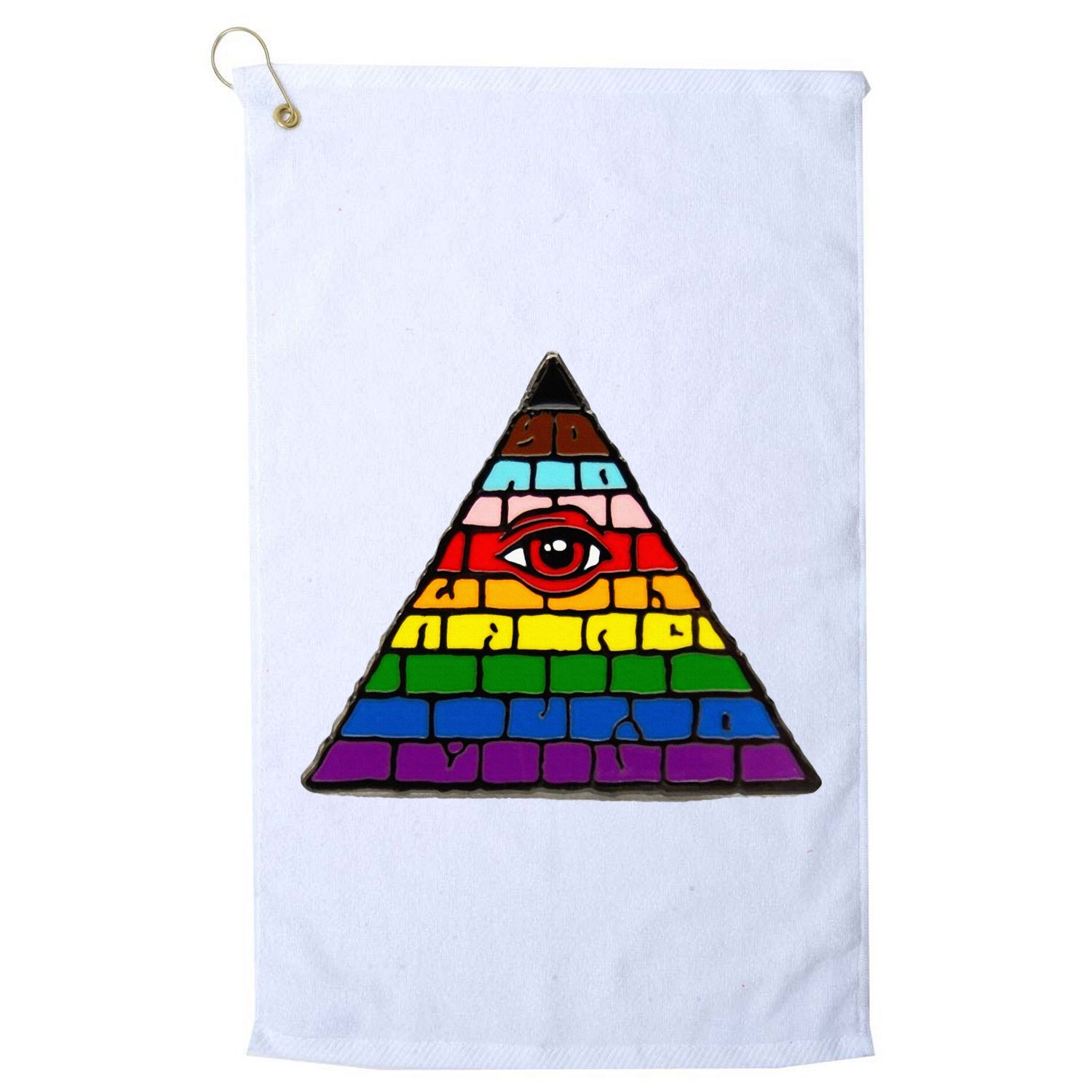 Illuminati Eye Providence Rainbow Golf Towel
