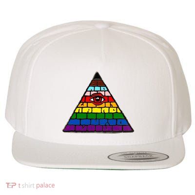 Illuminati Eye Providence Rainbow Wool Snapback Cap