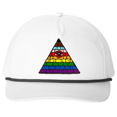 Illuminati Eye Providence Rainbow Snapback Five-Panel Rope Hat