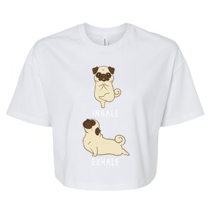 Inhale Exhale Pug Funny Dog Yoga Funny Gift Bella+Canvas Jersey Crop Tee