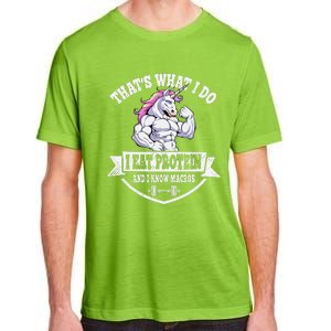 I Eat Protein Funny Unicorn Workout Training Adult ChromaSoft Performance T-Shirt