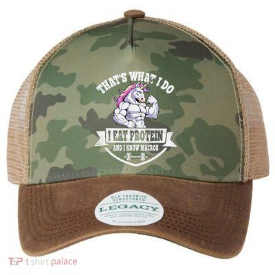 I Eat Protein Funny Unicorn Workout Training Legacy Tie Dye Trucker Hat