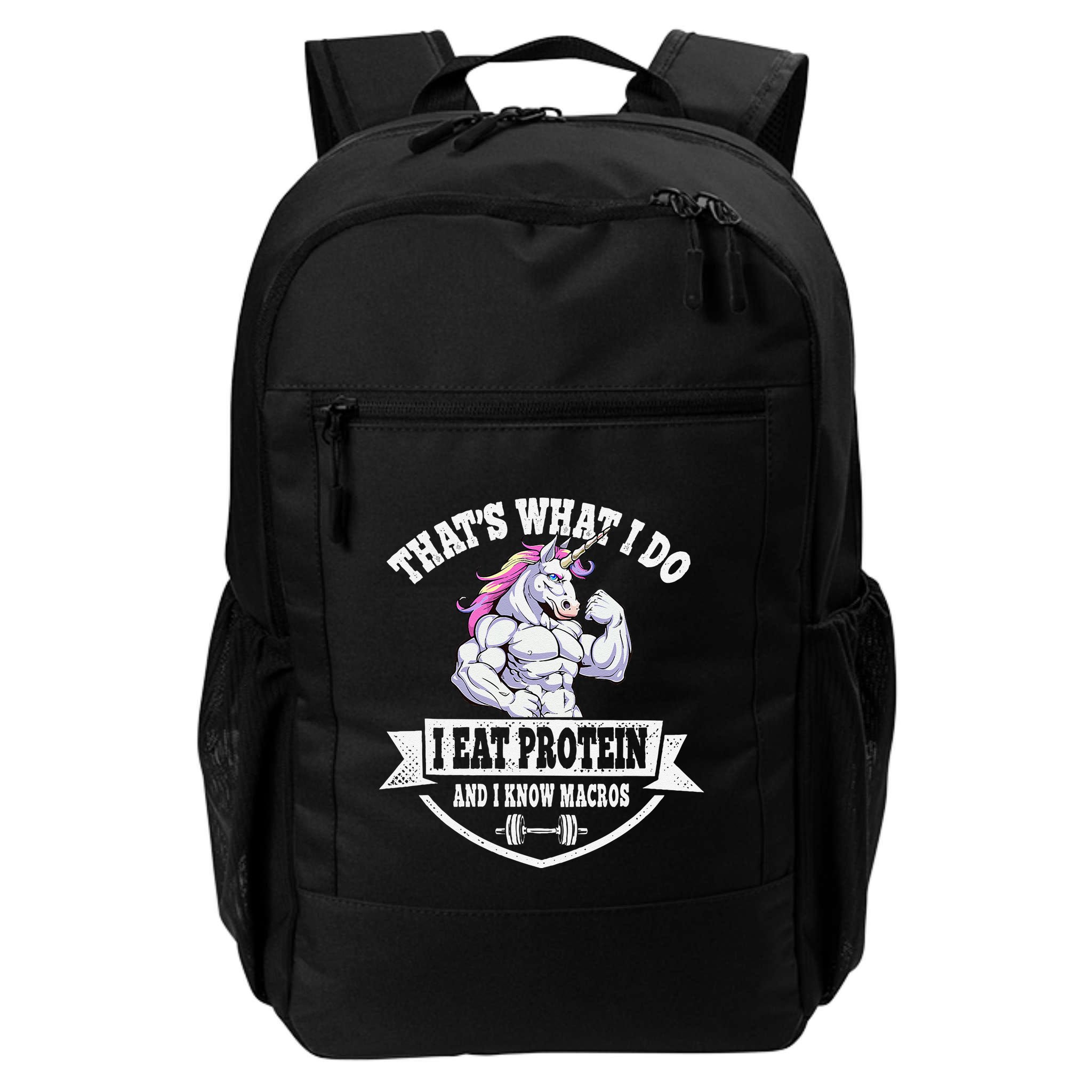 I Eat Protein Funny Unicorn Workout Training Backpack