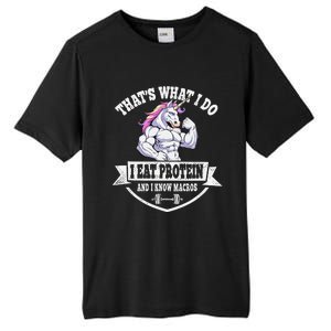 I Eat Protein Funny Unicorn Workout Training Tall Fusion ChromaSoft Performance T-Shirt