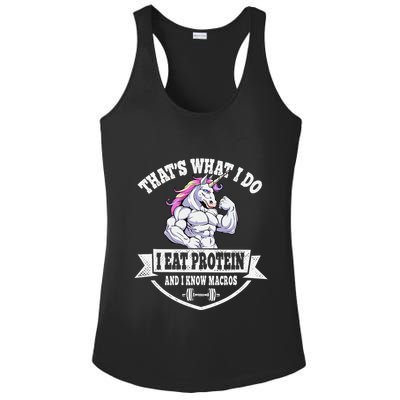 I Eat Protein Funny Unicorn Workout Training Ladies PosiCharge Competitor Racerback Tank