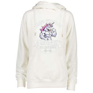 I Eat Protein Funny Unicorn Workout Training Womens Funnel Neck Pullover Hood