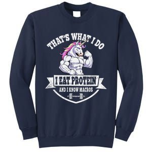 I Eat Protein Funny Unicorn Workout Training Sweatshirt