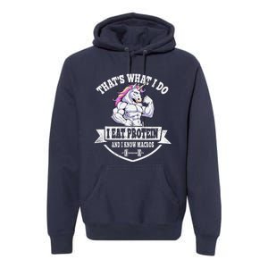 I Eat Protein Funny Unicorn Workout Training Premium Hoodie