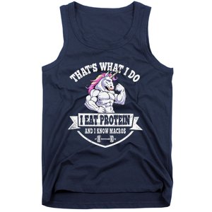 I Eat Protein Funny Unicorn Workout Training Tank Top