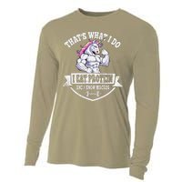 I Eat Protein Funny Unicorn Workout Training Cooling Performance Long Sleeve Crew