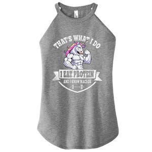 I Eat Protein Funny Unicorn Workout Training Women's Perfect Tri Rocker Tank