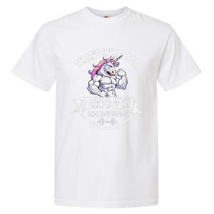 I Eat Protein Funny Unicorn Workout Training Garment-Dyed Heavyweight T-Shirt