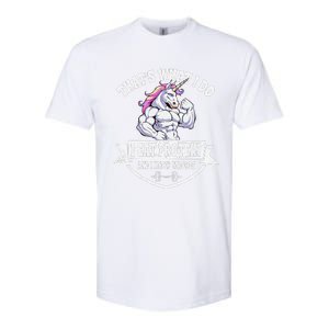 I Eat Protein Funny Unicorn Workout Training Softstyle CVC T-Shirt