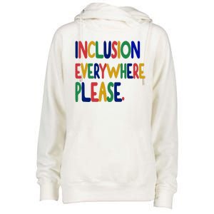 Inclusion Everywhere Please Womens Funnel Neck Pullover Hood