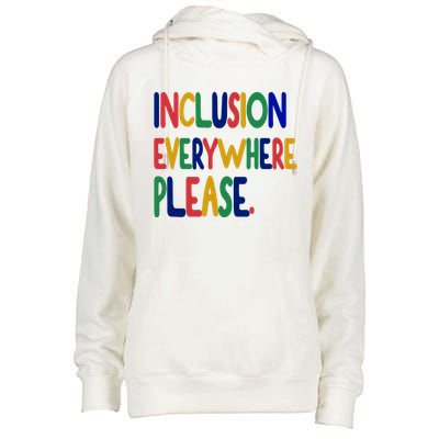 Inclusion Everywhere Please Womens Funnel Neck Pullover Hood
