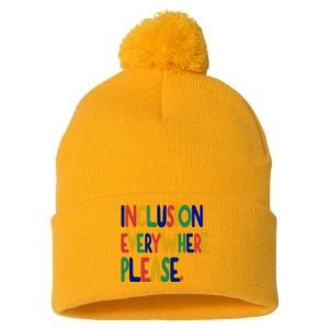 Inclusion Everywhere Please Pom Pom 12in Knit Beanie