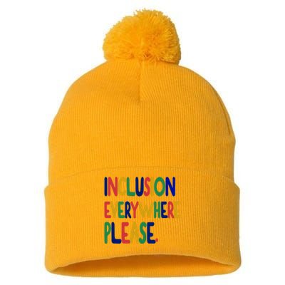 Inclusion Everywhere Please Pom Pom 12in Knit Beanie