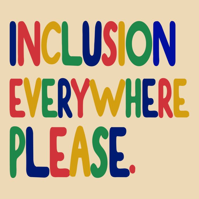 Inclusion Everywhere Please Drawstring Bag