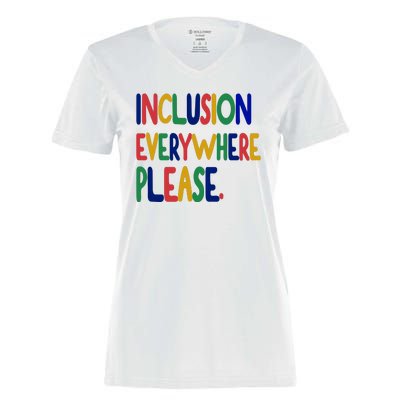 Inclusion Everywhere Please Women's Momentum V-Neck T-Shirt