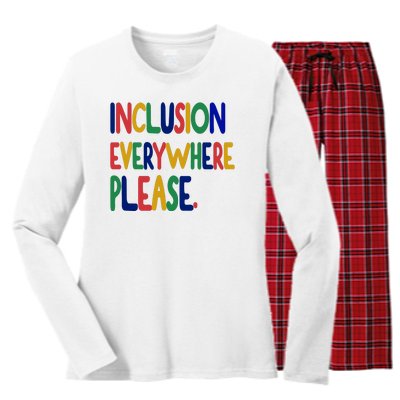 Inclusion Everywhere Please Women's Long Sleeve Flannel Pajama Set 