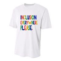 Inclusion Everywhere Please Youth Performance Sprint T-Shirt
