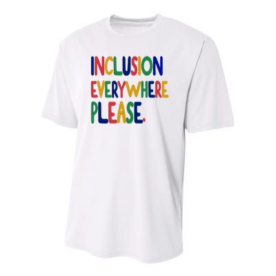 Inclusion Everywhere Please Youth Performance Sprint T-Shirt