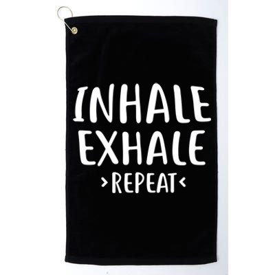 Inhale Exhale Repeat Design Yoga Meditation Gift Platinum Collection Golf Towel