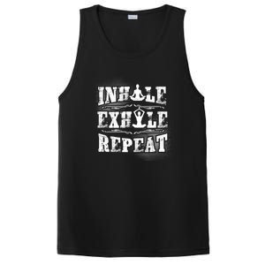 Inhale Exhale Repeat Meditation Yoga Fitness Great Gift PosiCharge Competitor Tank