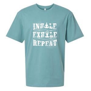 Inhale Exhale Repeat Meditation Yoga Fitness Great Gift Sueded Cloud Jersey T-Shirt