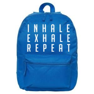 Inhale Exhale Repeameaningful Gift Yoga Meditation Gift 16 in Basic Backpack