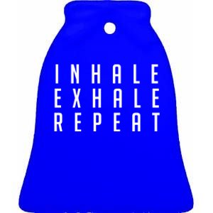 Inhale Exhale Repeameaningful Gift Yoga Meditation Gift Ceramic Bell Ornament