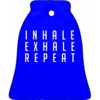 Inhale Exhale Repeameaningful Gift Yoga Meditation Gift Ceramic Bell Ornament