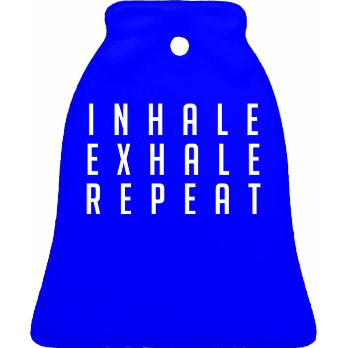 Inhale Exhale Repeameaningful Gift Yoga Meditation Gift Ceramic Bell Ornament