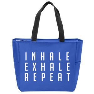 Inhale Exhale Repeameaningful Gift Yoga Meditation Gift Zip Tote Bag