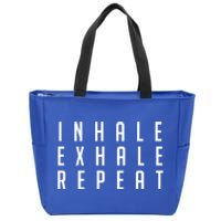 Inhale Exhale Repeameaningful Gift Yoga Meditation Gift Zip Tote Bag