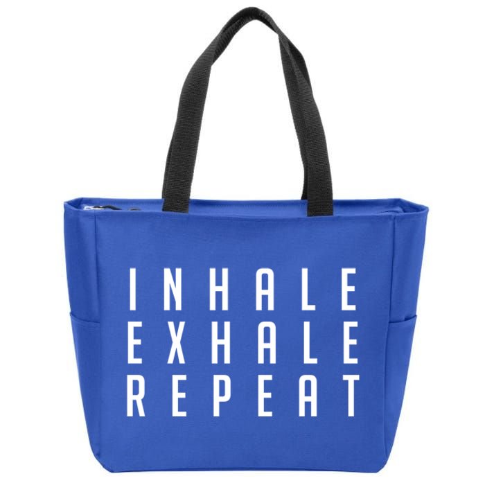 Inhale Exhale Repeameaningful Gift Yoga Meditation Gift Zip Tote Bag