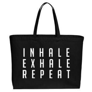 Inhale Exhale Repeameaningful Gift Yoga Meditation Gift Cotton Canvas Jumbo Tote