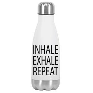 Inhale Exhale Repeat Yoga Cool Gift Stainless Steel Insulated Water Bottle