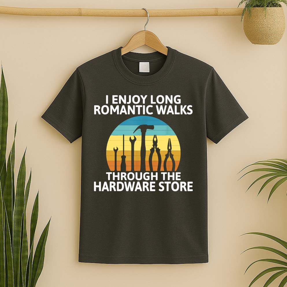 I Enjoy Romantic Walks Through The Hardware Store Craftsman T-Shirt