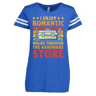 I Enjoy Romantic Walks Through The Hardware Store Funny Dad Enza Ladies Jersey Football T-Shirt