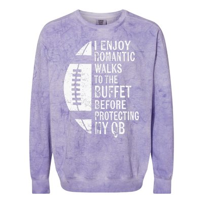 I Enjoy Romantic Walks Protecting My Qb Offensive Lineman Colorblast Crewneck Sweatshirt